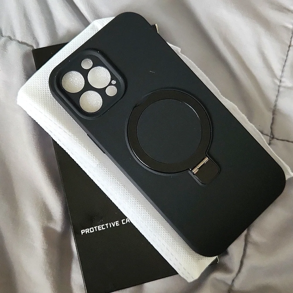 ZHK iPhone 12 Pro Max Liquid Silicone Case with Magnet Stand